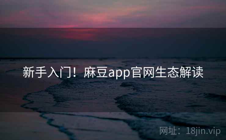 新手入门！麻豆app官网生态解读