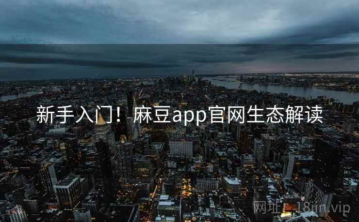 新手入门！麻豆app官网生态解读