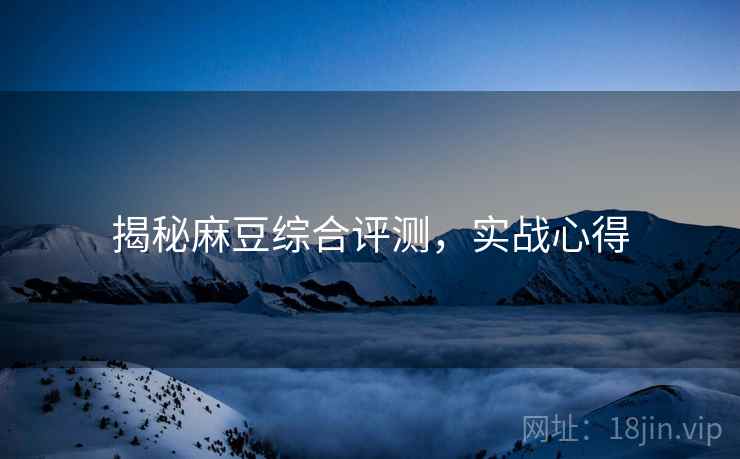 揭秘麻豆综合评测，实战心得