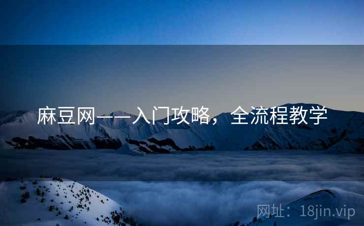 麻豆网——入门攻略，全流程教学