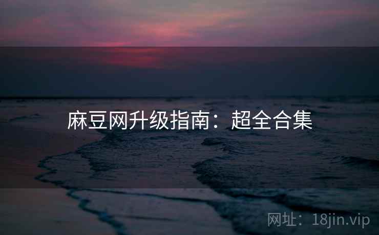 麻豆网升级指南：超全合集