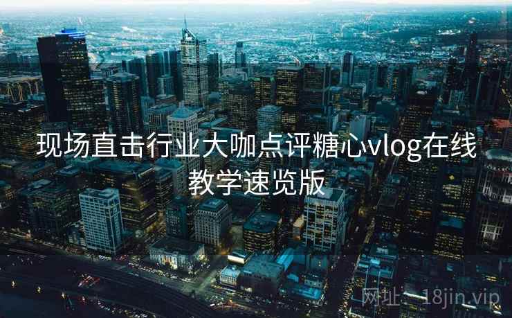 现场直击行业大咖点评糖心vlog在线教学速览版